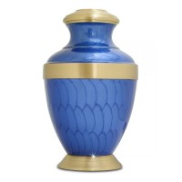 Modern Blue Brass Cremation Urn