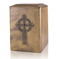 Celtic Cross Wooden Cremation Urn