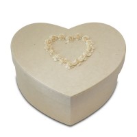 Ivory Comfort Heart Paper Companion Cremation Urn