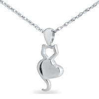 Kitty Love Silver Keepsake Cremation Urn