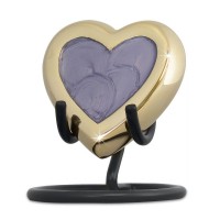 Loving Heart Purple Brass Keepsake Cremation Urn