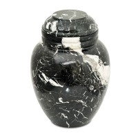 Vigil Black Medium Stone Cremation Urn