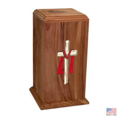 Cross of Faith Cedar Cremation Urn