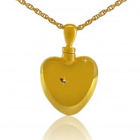 10K, 14K or 18K Gold - Solid Gold Heart Love Cremation Chamber Pendant Necklace