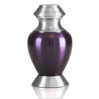 Modern Purple Brass Keepsake Cremation Urn