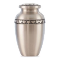 Heart's Ring Brass Cremation Urn Pewter Finish