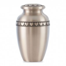 Heart's Ring Brass Cremation Urn Pewter Finish