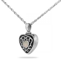 Western White Heart Steel Keepsake Cremation Urn