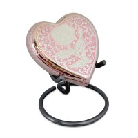Butterflies Pink Flower Heart Keepsake Cremation Urn