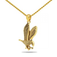Honored Eagle Gold steel Cremation Chamber Pendant Necklace