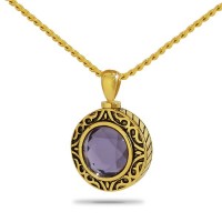 February Royal Purple Gold Steel Keepsake Cremation Urn