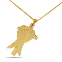Angel's Cross Gold steel Keepsake Cremation Urn