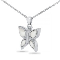 White Winged Butterfly Steel Keepsake Cremation Urn