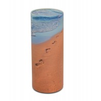 Footprints in the Sand Cylinder Cremation Urn