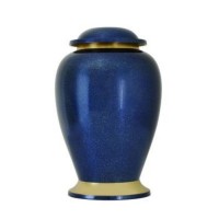 Gleaming Blue Cremation Urn