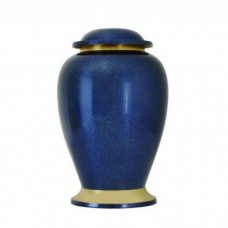 Gleaming Blue Cremation Urn