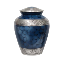 Blue Brass Cremation Urn