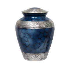 Blue Brass Cremation Urn