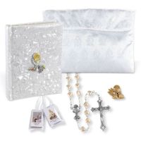 5pc Deluxe White Pearlized Communion Gift Set